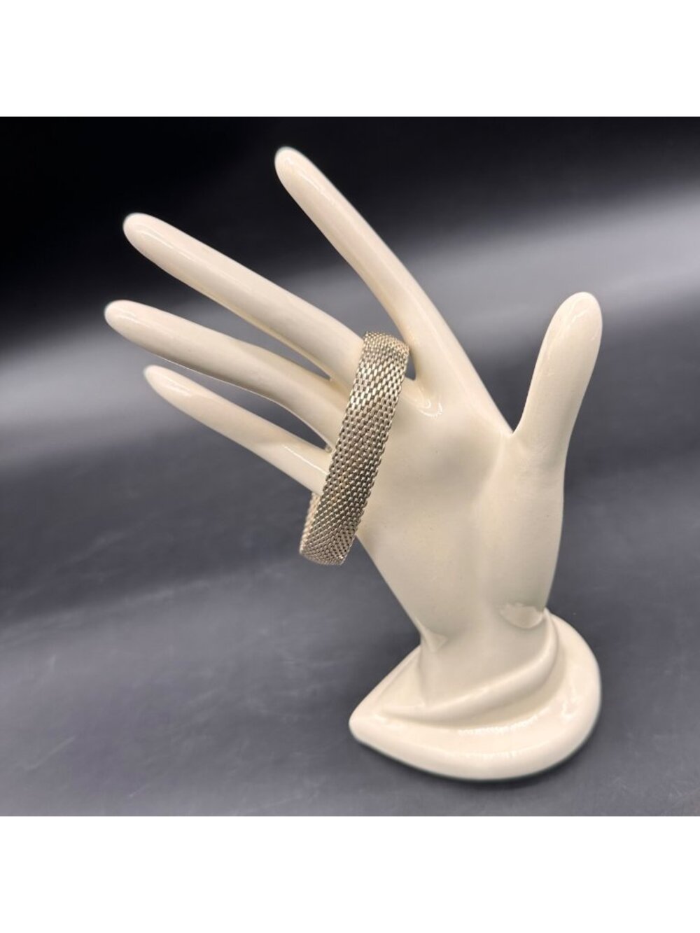 Vintage Mesh Bracelet Sterling Silver 925 Unisex GC Elegant Minimalist Modern - Picture 1 of 8